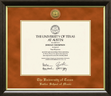 The University of Texas at Austin diploma frame - Gold Engraved Medallion Diploma Frame in Hampshire