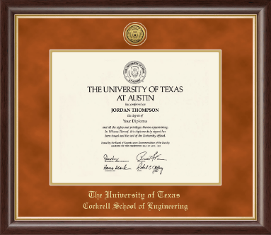 The University of Texas at Austin diploma frame - Gold Engraved Medallion Diploma Frame in Hampshire