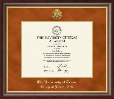 The University of Texas at Austin diploma frame - Gold Engraved Medallion Diploma Frame in Hampshire