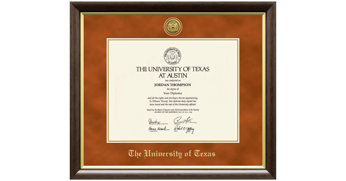 University of Texas Diploma Frame