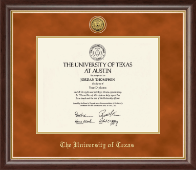 The University of Texas at Austin diploma frame - Gold Engraved Medallion Diploma Frame in Hampshire