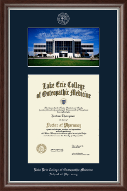 Lake Erie College of Osteopathic Medicine diploma frame - Erie Campus Scene Edition Diploma Frame in Devonshire