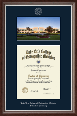 Lake Erie College of Osteopathic Medicine diploma frame - Bradenton Campus Scene Edition Diploma Frame in Devonshire