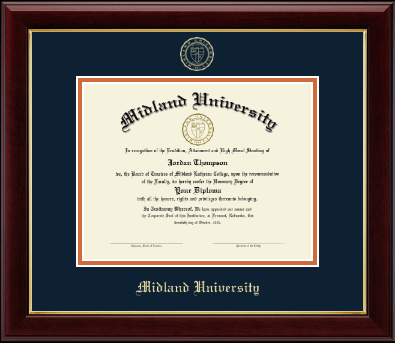 Midland University diploma frame - Gold Embossed Diploma Frame in Gallery