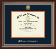 Midland University diploma frame - Gold Engraved Medallion Diploma Frame in Hampshire