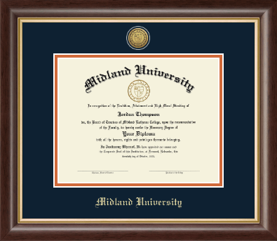 Midland University diploma frame - Gold Engraved Medallion Diploma Frame in Hampshire