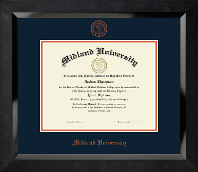 Midland University diploma frame - Orange Embossed Diploma Frame in Eclipse