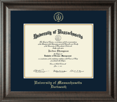 University of Massachusetts Dartmouth diploma frame - Gold Embossed Diploma Frame in Acadia