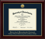 University of Massachusetts Dartmouth diploma frame - Gold Engraved Medallion Diploma Frame in Gallery