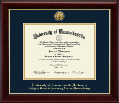 University of Massachusetts Dartmouth diploma frame - Gold Engraved Medallion Diploma Frame in Gallery