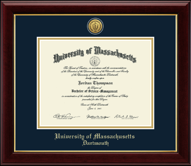 University of Massachusetts Dartmouth diploma frame - Gold Engraved Medallion Diploma Frame in Gallery