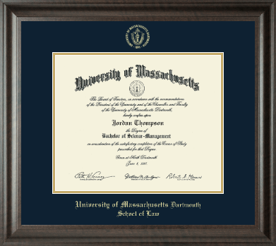 University of Massachusetts Dartmouth diploma frame - Gold Embossed Diploma Frame in Acadia