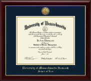 University of Massachusetts Dartmouth diploma frame - Gold Engraved Medallion Diploma Frame in Gallery