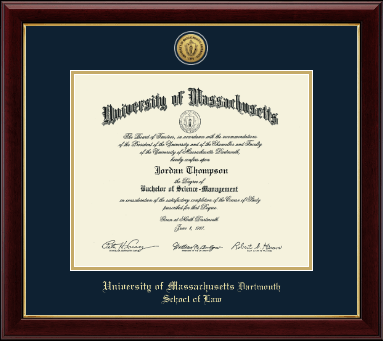 University of Massachusetts Dartmouth diploma frame - Gold Engraved Medallion Diploma Frame in Gallery