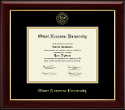 Olivet Nazarene University diploma frame - Gold Embossed Diploma Frame in Gallery