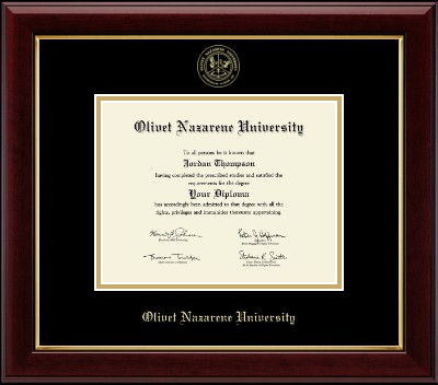 Olivet Nazarene University diploma frame - Gold Embossed Diploma Frame in Gallery