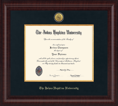Johns Hopkins University diploma frame - Presidential Gold Engraved Diploma Frame in Premier