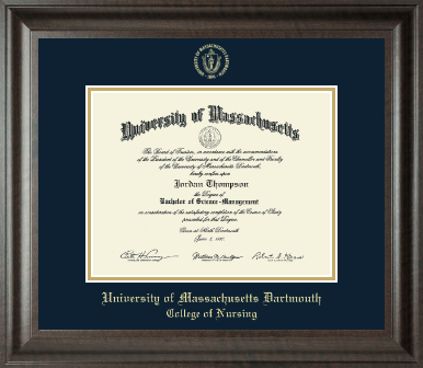 University of Massachusetts Dartmouth diploma frame - Gold Embossed Diploma Frame in Acadia