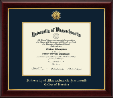 University of Massachusetts Dartmouth diploma frame - Gold Engraved Medallion Diploma Frame in Gallery