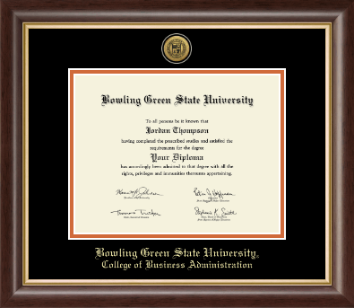 Bowling Green State University diploma frame - Gold Engraved Medallion Diploma Frame in Hampshire