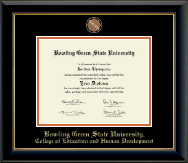 Bowling Green State University Masterpiece Medallion Diploma Frame in Onyx Gold