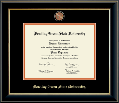Bowling Green State University diploma frame - Masterpiece Medallion Diploma Frame in Onyx Gold