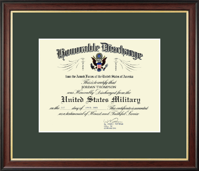 Honorable Discharge Frames certificate frame - Honorable Discharge Certificate Frame in Studio Gold