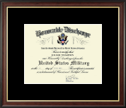 Honorable Discharge Certificate Frame in Studio Gold
