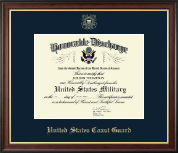 United States Coast Guard Honorable Discharge Certificate Frame in Studio Gold