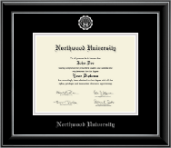 Northwood University in Michigan Silver Embossed Diploma Frame in Onyx Silver