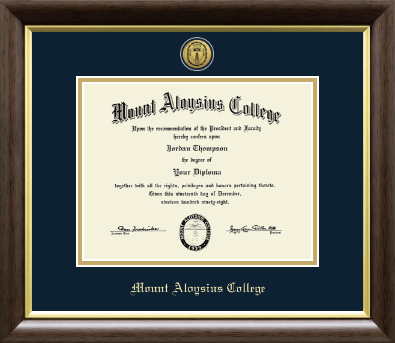 Mount Aloysius College diploma frame - Gold Engraved Medallion Diploma Frame in Hampshire
