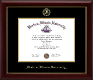 Western Illinois University Gold Embossed Diploma Frame in Gallery