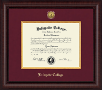Lafayette College Presidential Gold Engraved Diploma Frame in Premier