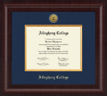 Allegheny College Presidential Gold Engraved Diploma Frame in Premier