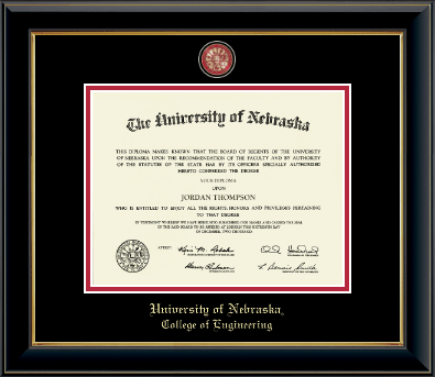 University of Nebraska diploma frame - Masterpiece Medallion Diploma Frame in Onyx Gold
