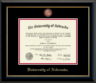 University of Nebraska Masterpiece Medallion Diploma Frame in Onyx Gold