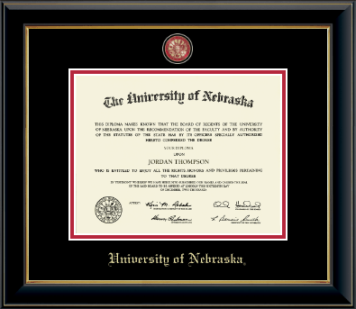 University of Nebraska diploma frame - Masterpiece Medallion Diploma Frame in Onyx Gold