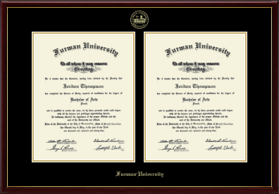 Furman University diploma frame - Double Diploma Frame in Galleria