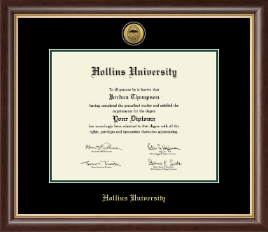 Hollins University diploma frame - Gold Engraved Medallion Diploma Frame in Hampshire