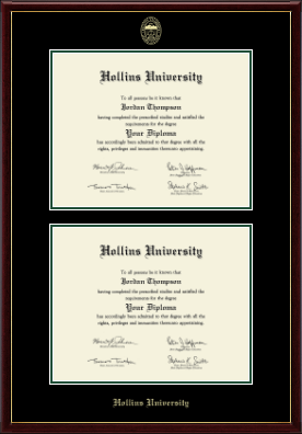 Hollins University diploma frame - Double Diploma Frame in Galleria
