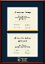 Mississippi College Double Diploma Frame in Galleria