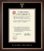 Harvard University Gold Embossed Diploma Frame in Regency Gold