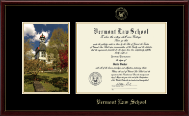 Vermont Law School diploma frame - Campus Scene Diploma Frame in Galleria