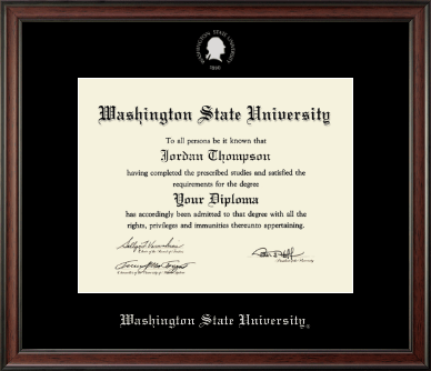 Washington State University diploma frame - Silver Embossed Diploma Frame in Studio