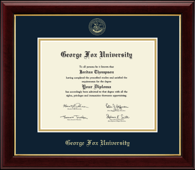 George Fox University diploma frame - Gold Embossed Diploma Frame in Gallery