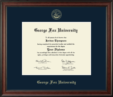 George Fox University diploma frame - Gold Embossed Diploma Frame in Studio