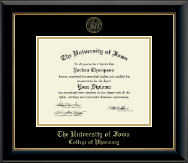 The University of Iowa diploma frame - Gold Embossed Diploma Frame in Onyx Gold
