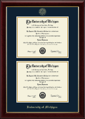 University of Michigan Double Diploma Frame in Gallery