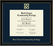 Gulf Coast Community College diploma frame - Gold Embossed Diploma Frame in Onexa Gold