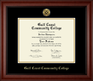 Gulf Coast Community College Gold Engraved Medallion Diploma Frame in Cambridge